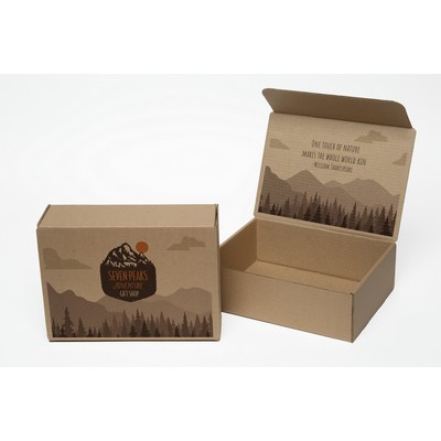 Full Color Natural Brown Display Mailer Box w/2 Sided Imprint (12" x 9" x 4")