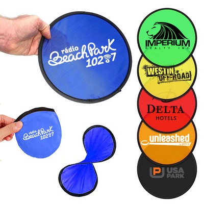 Nylon Flexible Folding Flying Disc With Storage Pouch