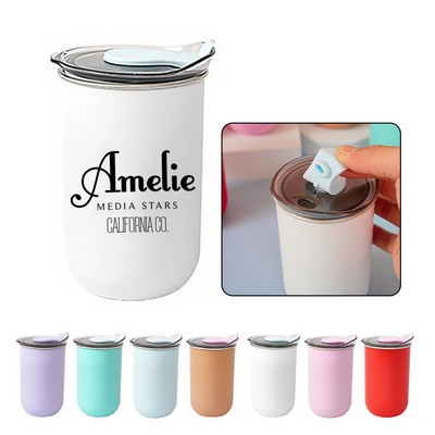 10Oz Lidded Stainless Steel Wine Tumbler