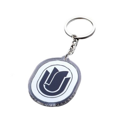 Oval Transparent Acrylic Keychain