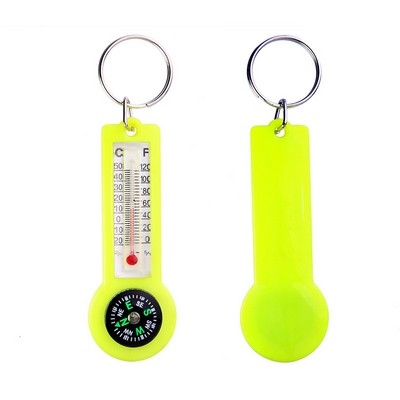 Compass & Thermometer Keychain
