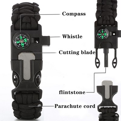 Survival Bracelet 5-in-1 Emergency Kit