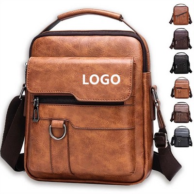 Large Capacity PU Leather Crossbody Handbag and Briefcase