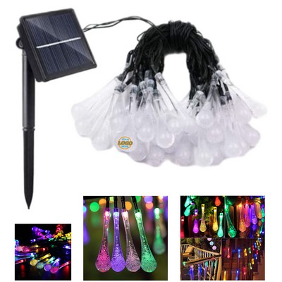 Solar LED Water Drops Christmas Lights String-30 Lamp