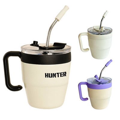 21oz Stainless Steel Large Portable With Straw Insulated Cup