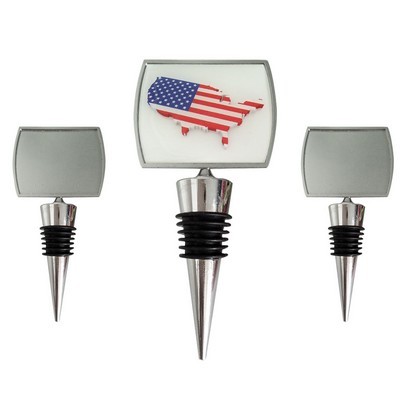 Full Imprint Round Rectangle Medal Wine Stopper Cork