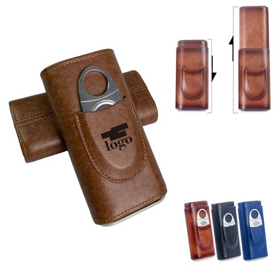Portable Leather Cigar Humidor