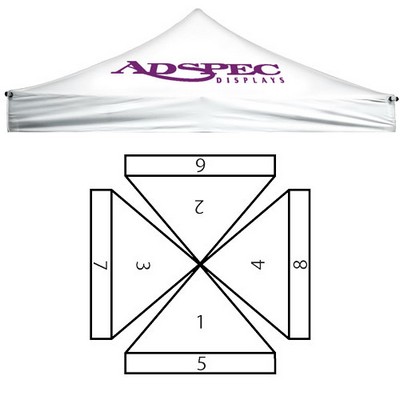 8 X 8' White Replacement Canopy - Printed