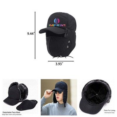 Winter 3 in 1 Thermal Fur Lined Trapper Hat