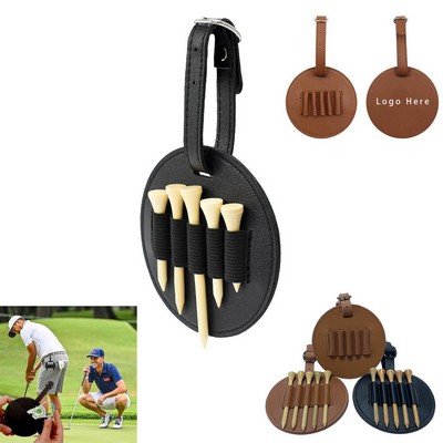 Round Leather Golf Tees Holder