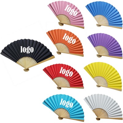 Full-color Folding Bamboo Paper Fan