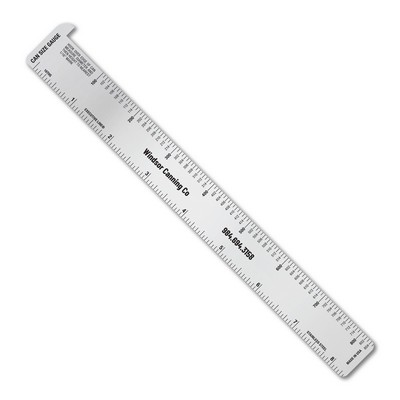 Stainless Steel Hook Ruler with Can Size Gauge Scales