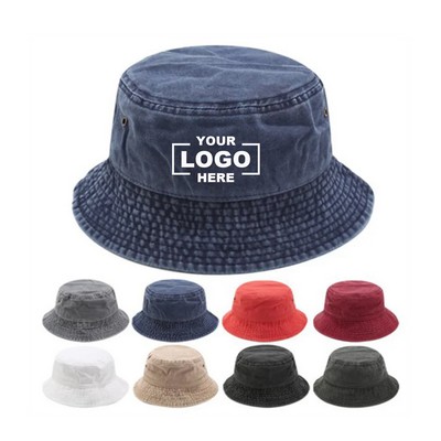 Vintage Washed Cotton Bucket Hat.