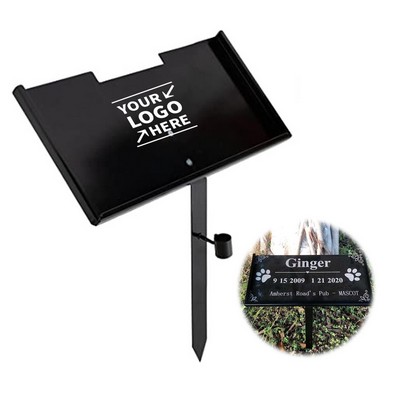Pet Gravestone Sign Holder Iron Memorial Marker Stand
