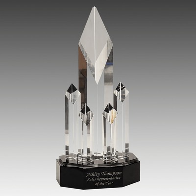 Crystal 5 Rising Diamonds on Pedestal Base