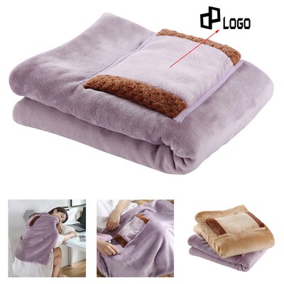 Usb Electric Heating Blanket W/ Large Pocket