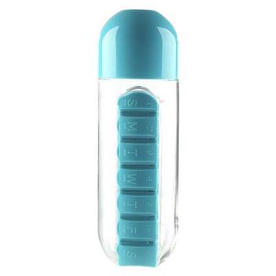 20Oz Weekly Pill Organizer Portable Water Bottle