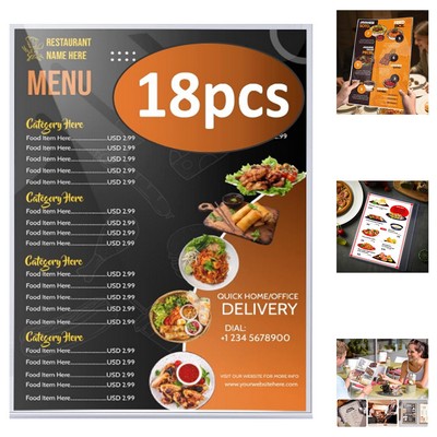 16.54 X 11.22 X 0.015" Pvc Menu