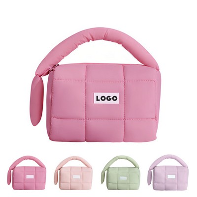 Quilted Makeup Puffy Cosmetic Travel Pouch