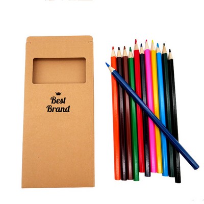 12 Piece Colored Pencil Set In Kraft Paper Packaging