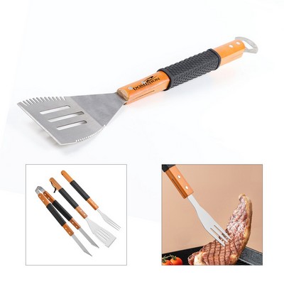 3pc Wood Handle BBQ Grill Tool Set