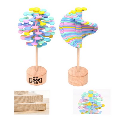 Wooden Rotating Lollipop Series Inspired by the Fibonacci Sequence