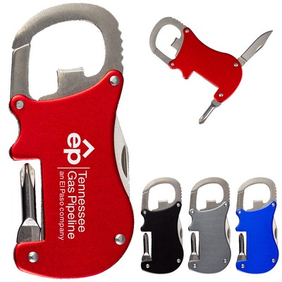 Bottle Opener Carabiner With Screwdriver & Knife
