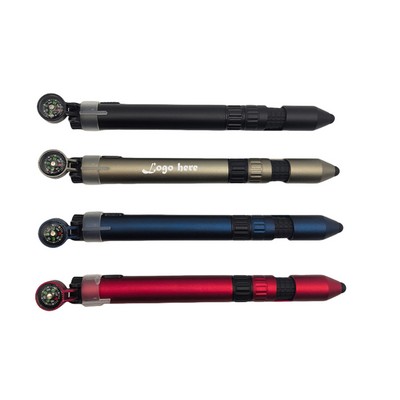 Compass Ballpoint Pen Multifunctional 6-in-1 Tool Pen
