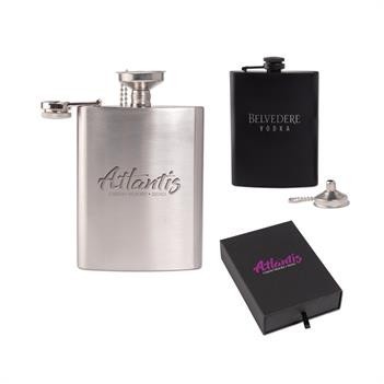 Oakhurst 8 Oz. Flask and Funnel Gift Set