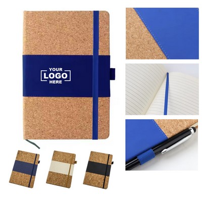 A5 - Sized Notebook Incorporating Cork Splicing and a PU Strap