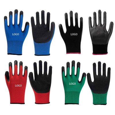 Safety Work Gloves Latex Coated