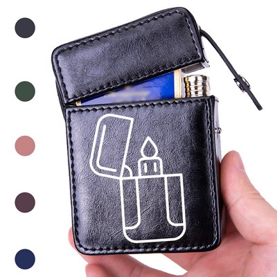 PU Cigarette Case with Lighter Holder