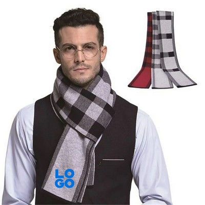 Men's Striped Wool Scarf