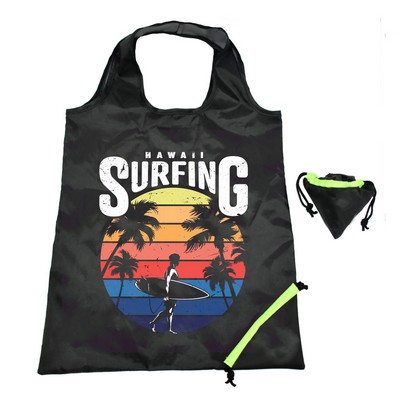 Folding Tote Bag with Drawstring Pouch