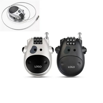 3-Stage Retractable Security Steel Cable Combination Lock