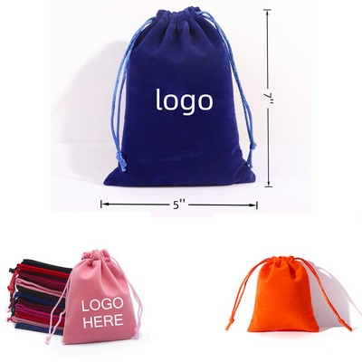 5x7 inch Suede Velvet Drawstring Pouch