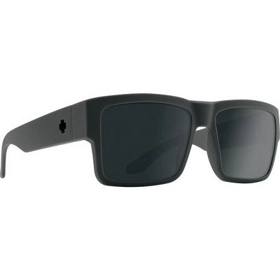 Spy+® Cyrus Happy™ Polarized Sunglasses, Soft Matte Dark Gray with Black Spectra Mirror Lens