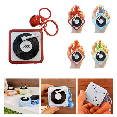 Retro Record Player Music Keychain