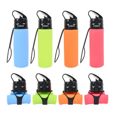 20 Oz. Silicone Foldable Water Bottles Light Weights Drink Cups