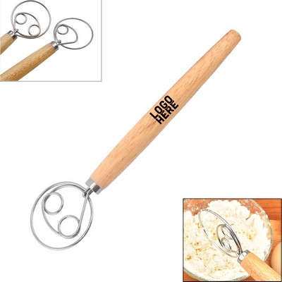 Dough Whisk with Wooden Handle