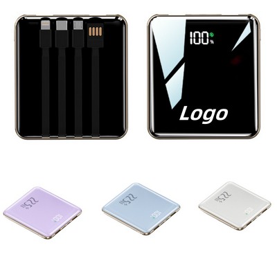 22.5W Fast Charging 10000mAh Power Bank with Built-in Cables and LED Digital Display