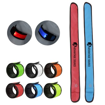 LED Light-Up Polyester Slap Bracelet Armband for Sports & Night Safety