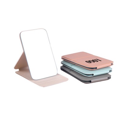 Portable Folding Handheld PU Leather Mirror