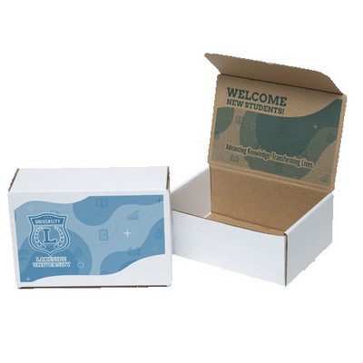 One Color White Display Mailer Box w/2 Sided Imprint (10" x 7" x 4")