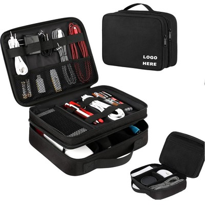 Custom Electronics Organizer Travel Case Water Resistant Cable Organizer Bag for Travel Essentials