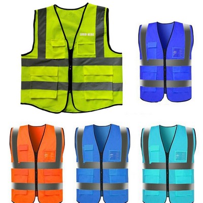 Ultra-Visible Safety Vest with Four Pockets