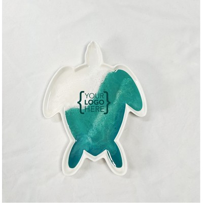 Turtle Shaped Ceramic Tray Caribbean Blue
