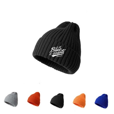 Winter Ribbed Knit Beanie
