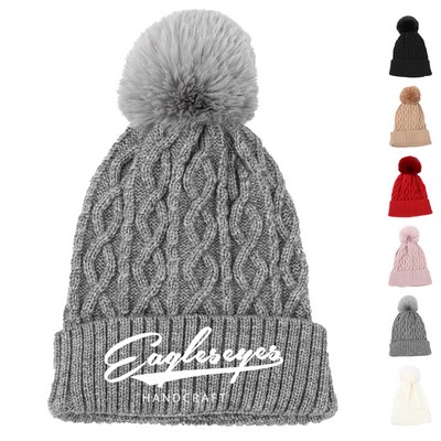 Pom Pom Knit Beanie