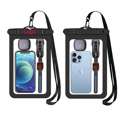 Pvc Waterproof Cell Phone Pouches W/ Lanyard